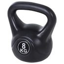 Kettlebell Fitness 8 Kg in PVC con Sabbia e Maniglia Nero-2