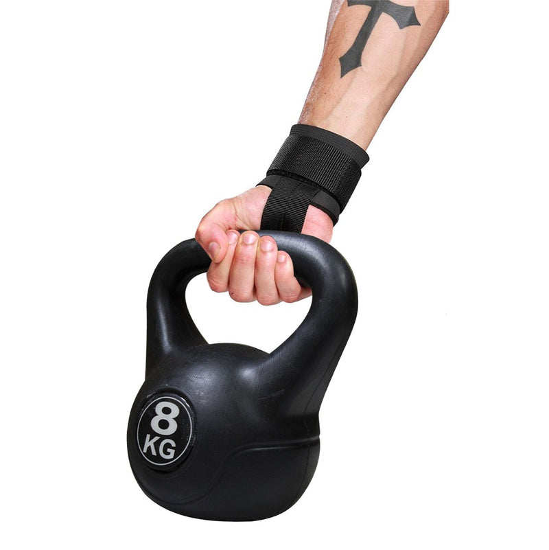 Kettlebell Fitness 8 Kg in PVC con Sabbia e Maniglia Nero-4