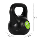 Kettlebell Fitness 6 Kg in PVC con Sabbia e Maniglia Nero-4