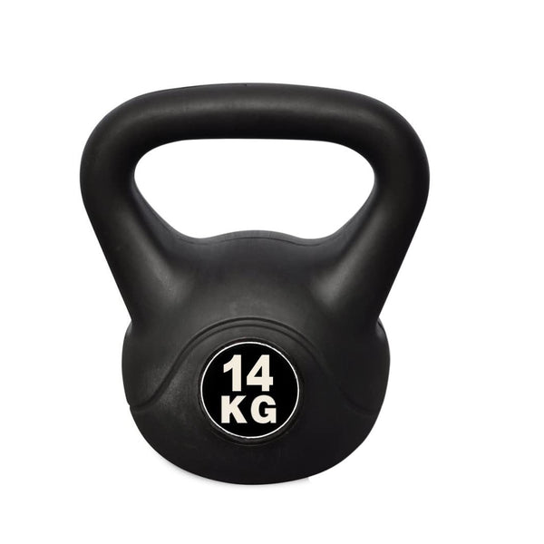 Fitness-Kettlebell 14 Kg aus PVC mit sandfarbenem und schwarzem Griff prezzo