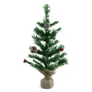 Albero di Natale 60H cm  base in juta in PVC Abete Artificiale-1