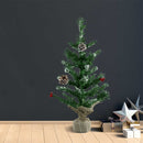 Albero di Natale 60H cm  base in juta in PVC Abete Artificiale-5