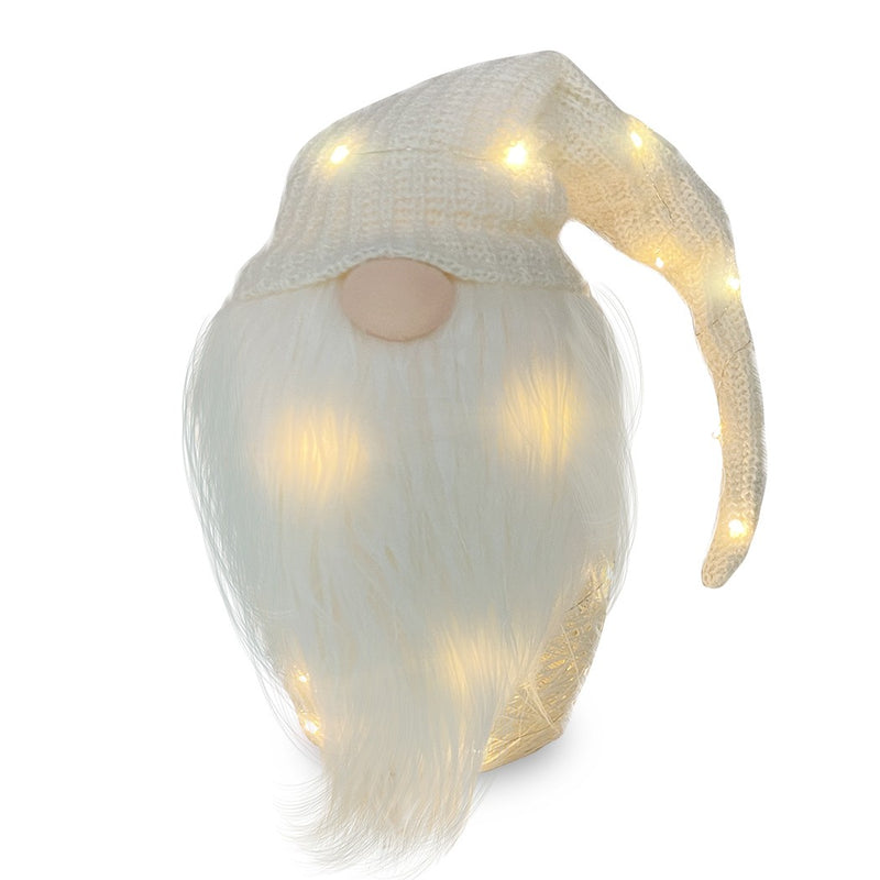 Gnomo di Natale H104 cm con Luci e Cappello Panna-2