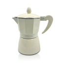 Set 3 Caffettiere in alluminio 1-3-6 tazze con manico soft touch Beige-3