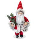 Pupazzo Babbo Natale H30 cm Rosso e Grigio-1