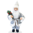 Pupazzo Babbo Natale H30 cm Grigio-1