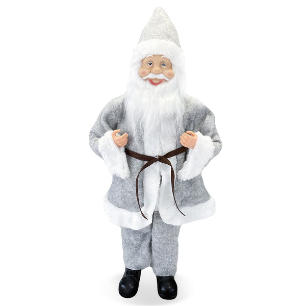 Weihnachtsmann-Puppe H50 cm mit grauen Mini-Glühwürmchen prezzo