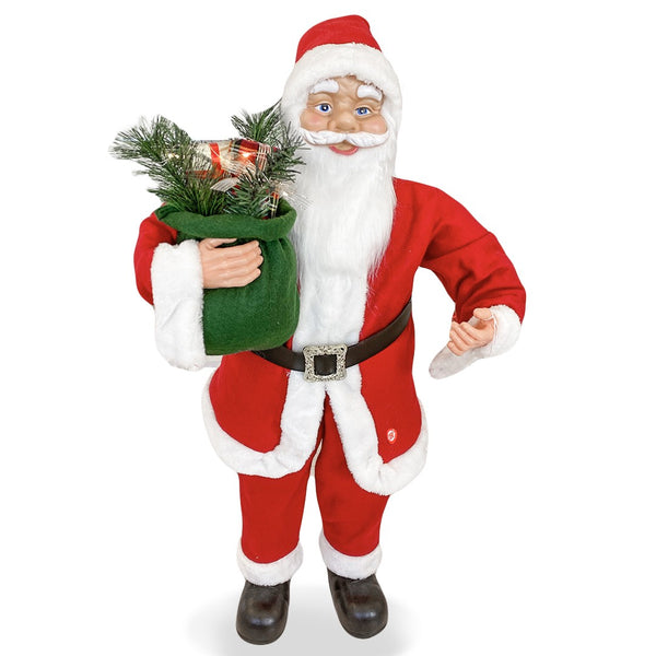 prezzo Weihnachtsmannpuppe H90 cm mit Lichtern und Geräuschen Rot