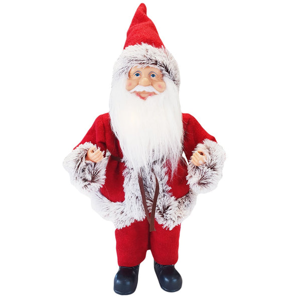 online Weihnachtsmann-Puppe H40 cm mit roten und grauen Mini-Glühwürmchen