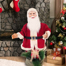 Pupazzo Babbo Natale H80 cm con Luci e Movimento Rosso-5