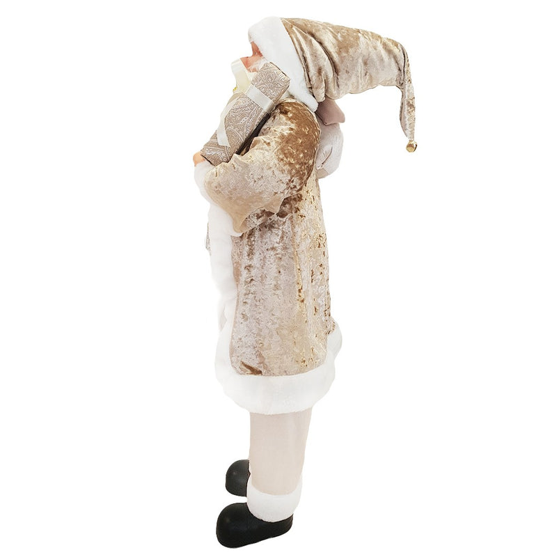 Pupazzo Babbo Natale H110 cm con Luci e Suoni Champagne-5