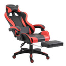 Sedia da Gaming Ergonomica 66x60x134 cm con Poggiapiedi in Similpelle Rosso-2