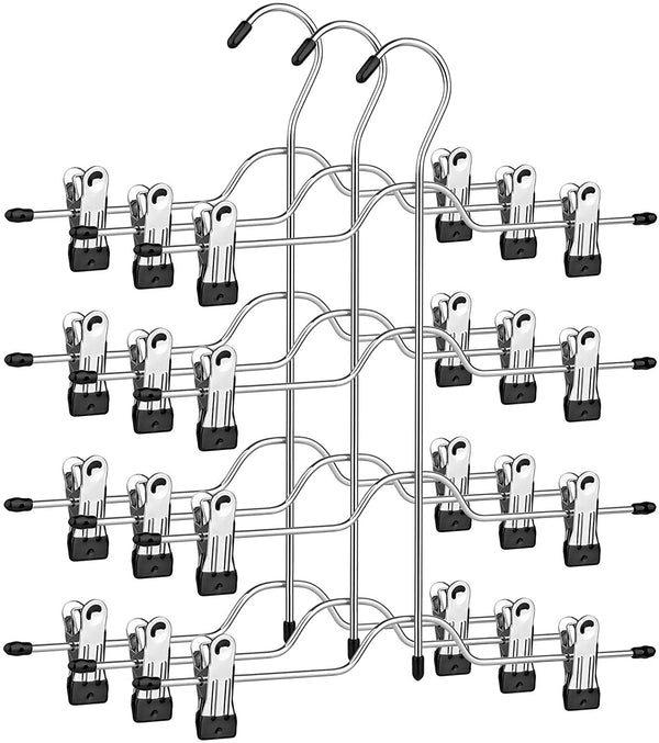 Set mit 3 mehreren platzsparenden Metallbügeln mit Clips auf 4 Ebenen online