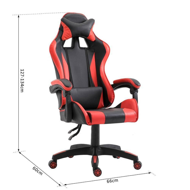 Sedia da Gaming Ergonomica 66x60x134 cm in Similpelle Rosso-3