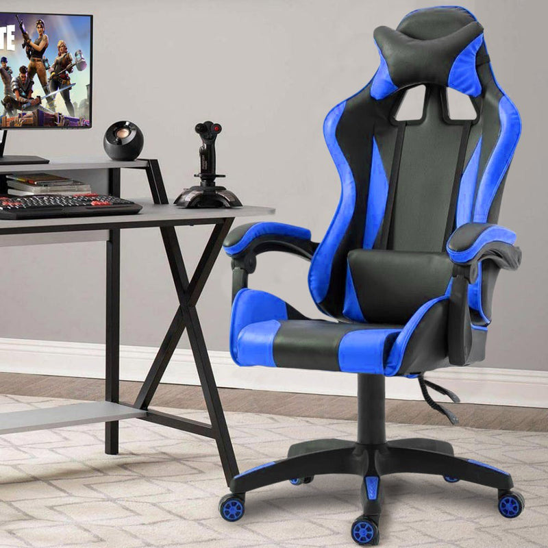 Sedia da Gaming Ergonomica 66x60x134 cm in Similpelle Blu-3