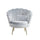 Shell Sessel 78 x 73 x 78 cm in Vintage Velvet Gold Feet Sofia Grey