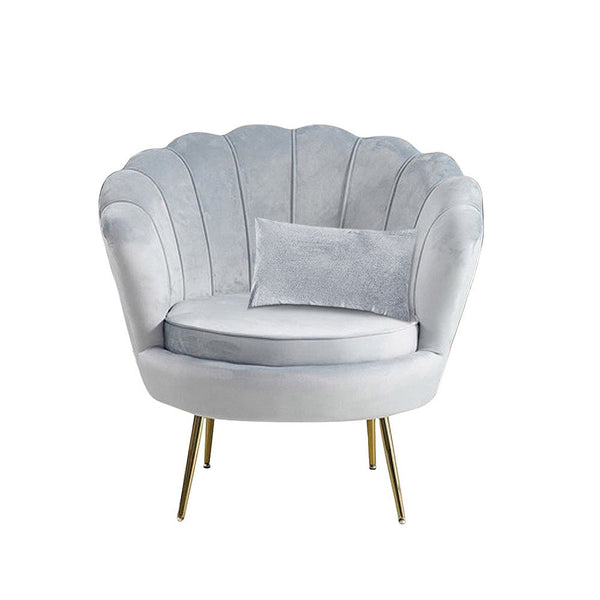 Shell Sessel 78 x 73 x 78 cm in Vintage Velvet Gold Feet Sofia Grey online