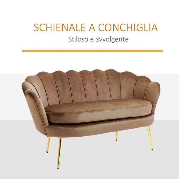 prezzo Wohnzimmersofa 122x73x78 cm 2 Sitze in Samtschale Sitz Lola Braun