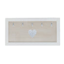 Porta chiavi in legno con 5 ganci stile shabby con cuore centrale-1