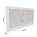 Porta chiavi in legno con 5 ganci stile shabby con cuore centrale-5