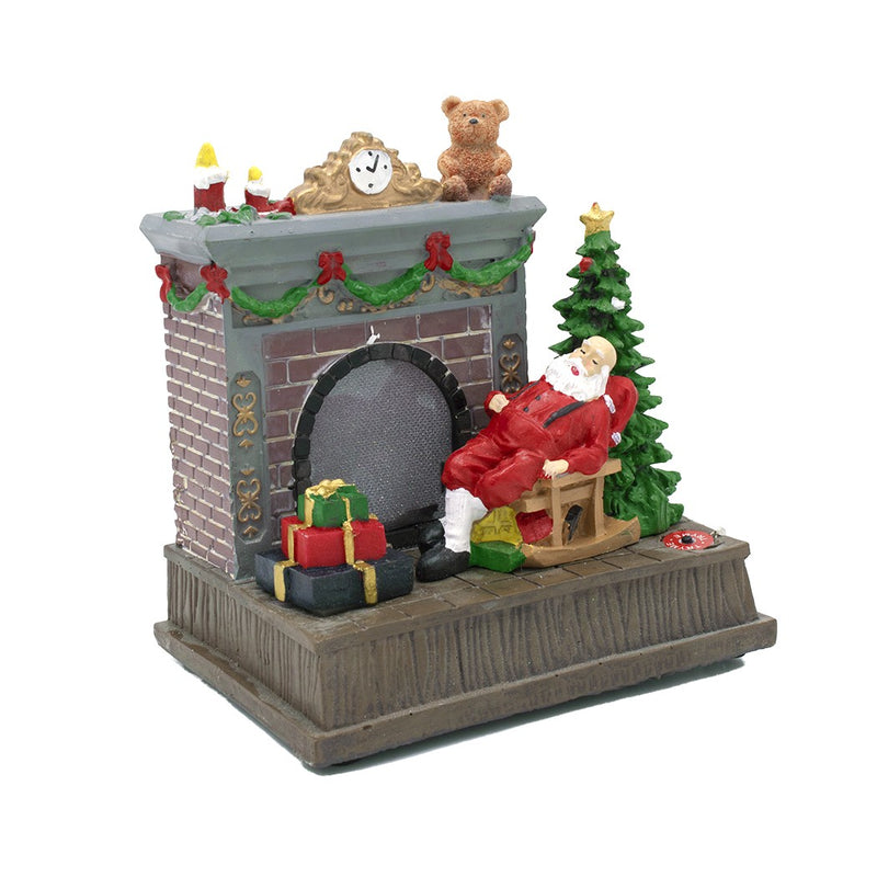 Babbo Natale 16x15,5x11 cm in Resina con Luci e Musica-2