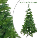 Albero di Natale 210H cm 828 Rami pieghevoli in PVC abete artificiale-5