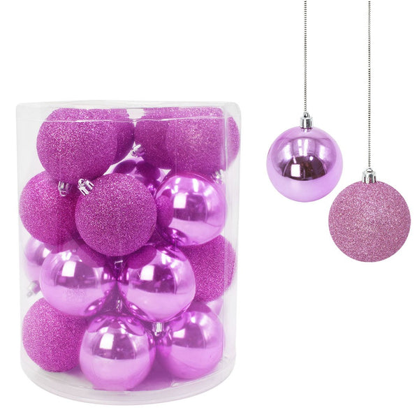 prezzo Set mit 24 rosa Weihnachtskugeln Ø7 cm für Bäume