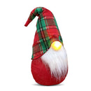 Gnomo di Natale H45 cm con Luce Rosso con Cappello Scozzese-2