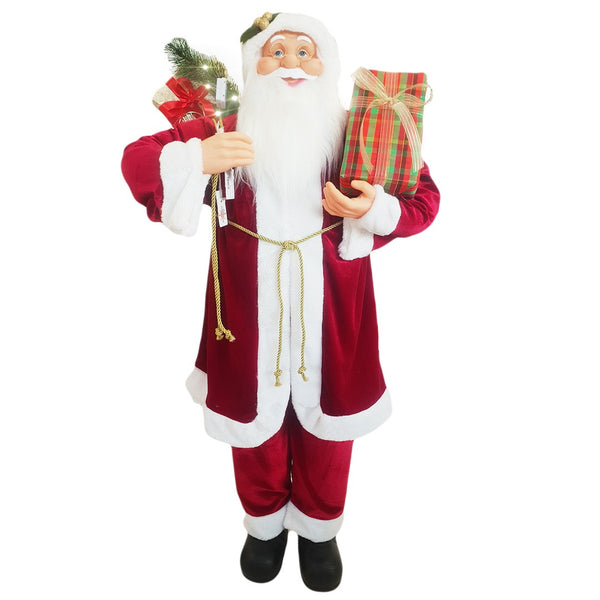 Weihnachtsmann-Marionette mit H110 cm mit Lichtern und Geräuschen Rot online