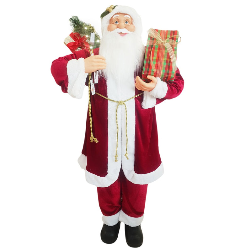 Pupazzo Babbo Natale con H110 cm con Luci e Suoni Rosso-1