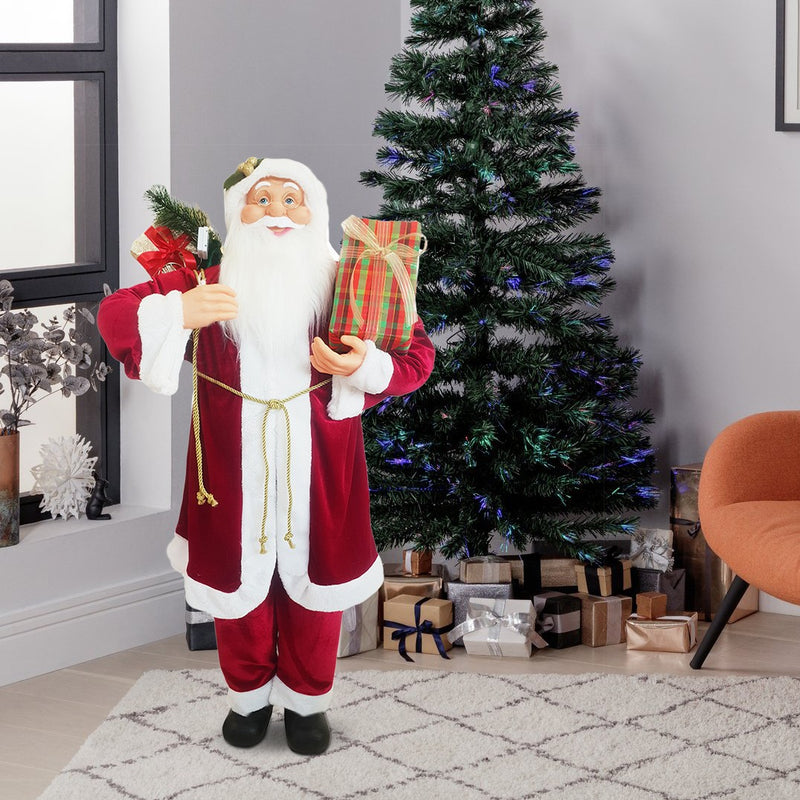 Pupazzo Babbo Natale con H110 cm con Luci e Suoni Rosso-5