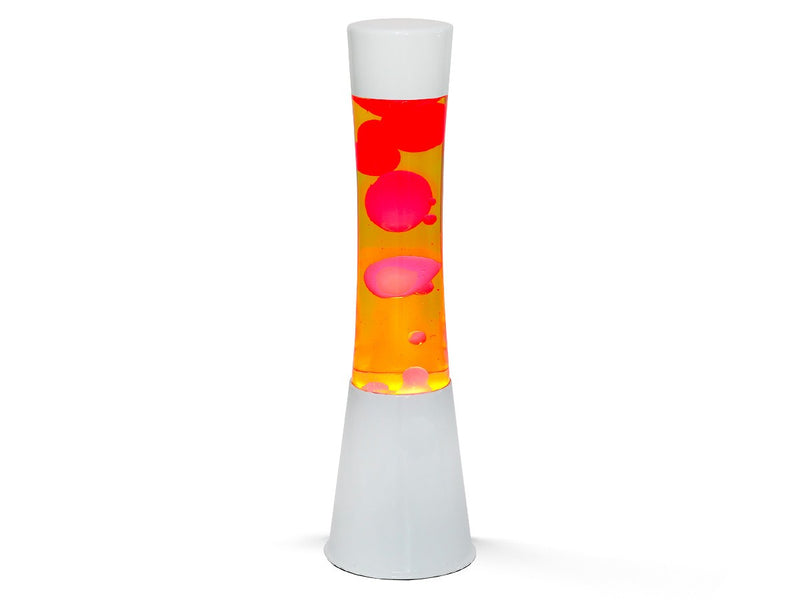 Lampada Lava Lamp 40 cm Base Bianca Magma Verde e Giallo-1