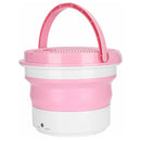 Mini Lavatrice Portatile Pieghevole da Campeggio 25x31 cm Rosa-1