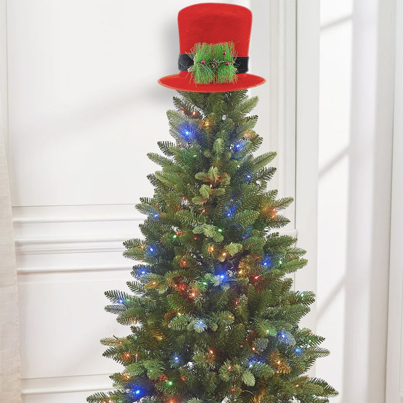 Puntale Cappello a Cilindro per Albero di Natale Decorazione Natalizia-5