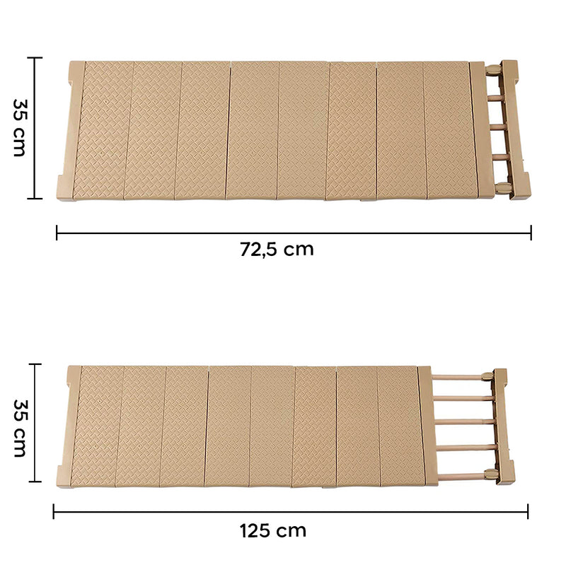 Mensola Estensibile per Armadi 35 x 72,5-125 cm Scaffale Salvaspazio in ABS Beige-2