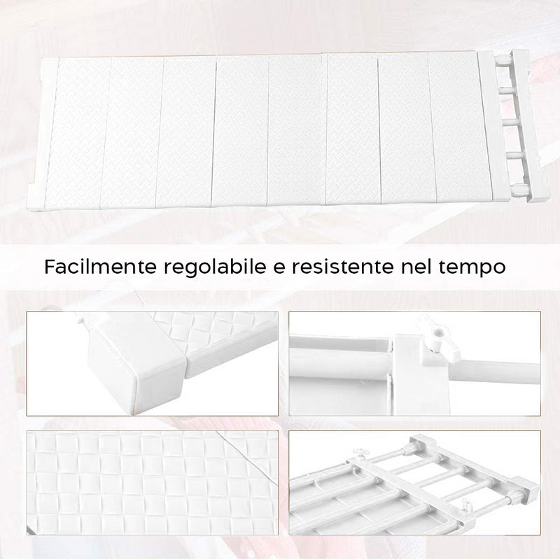 Mensola Estensibile per Armadi 35 x 72,5-125 cm Scaffale Salvaspazio in ABS Bianco-3