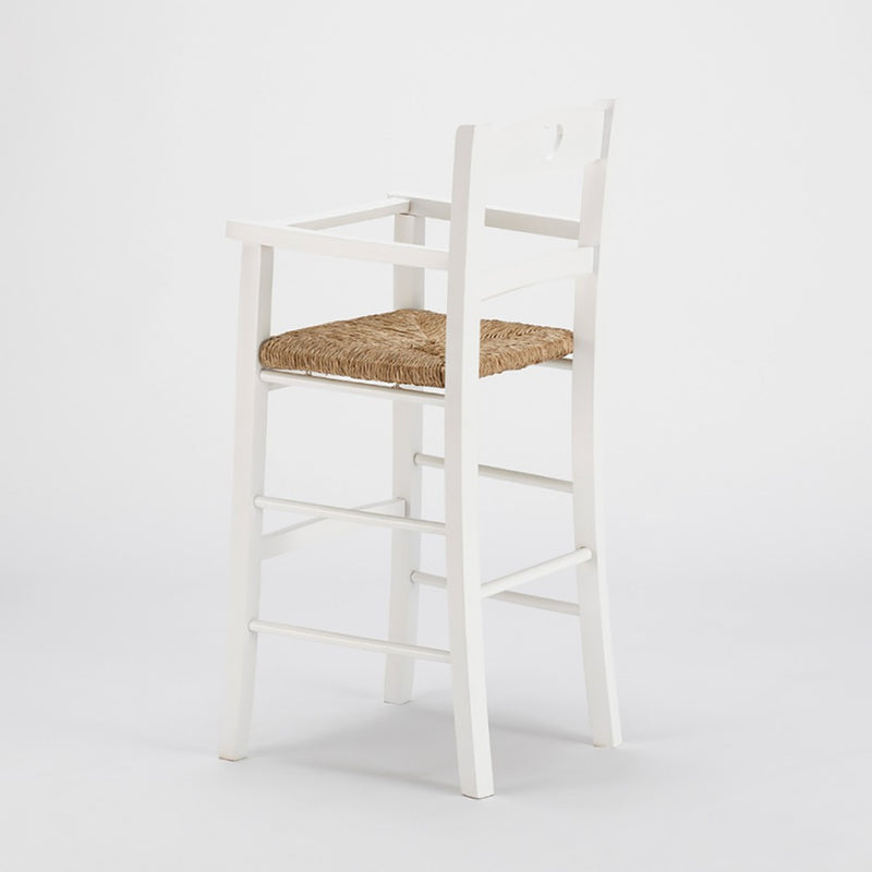 Seggiolone Sgabello per Bambini 36x36x85 cm in Legno Bianco-3