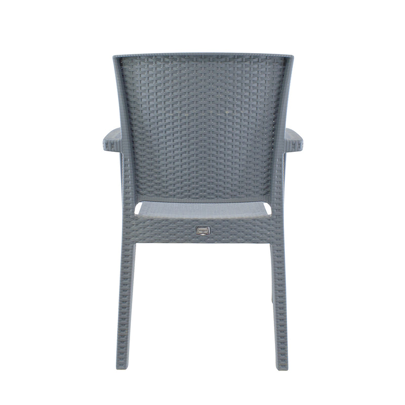 Set 2 Sedie da Giardino in Stile Rattan Grigio-2