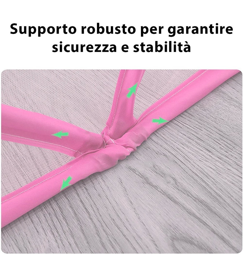 Zanzariera per Letto Pieghevole 190x135 cm Esagonale a Rete Nylon Rosa-4