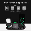 Stazione di Ricarica Wireless 6 in 1 Compatibile per  iPhone AirPods Apple Watch Nero-3