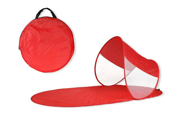 sconto Strandmatte 139 x 66 x 58 cm Pop-Up-Struktur mit Sonnenschirm Wasserdichter Stoff Rot