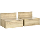 Set 2 Comodini Sospesi 43x36,5x30,5 cm in Truciolato Naturale-1