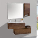 Mobile da Bagno Sospeso 100cm Pensile P18cm Mazzoni Boston 15 Noce Scuro Frassinato-1