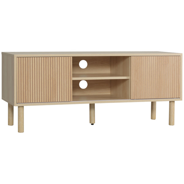 TV-Schrank bis 50" Schiebetür 115x40x49 cm mit offenen Fächern und Schränken Natur prezzo