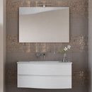 Mobile Bagno Sospeso 90 cm Lavabo e Specchio Bonussi Corona Bianco Larice-2