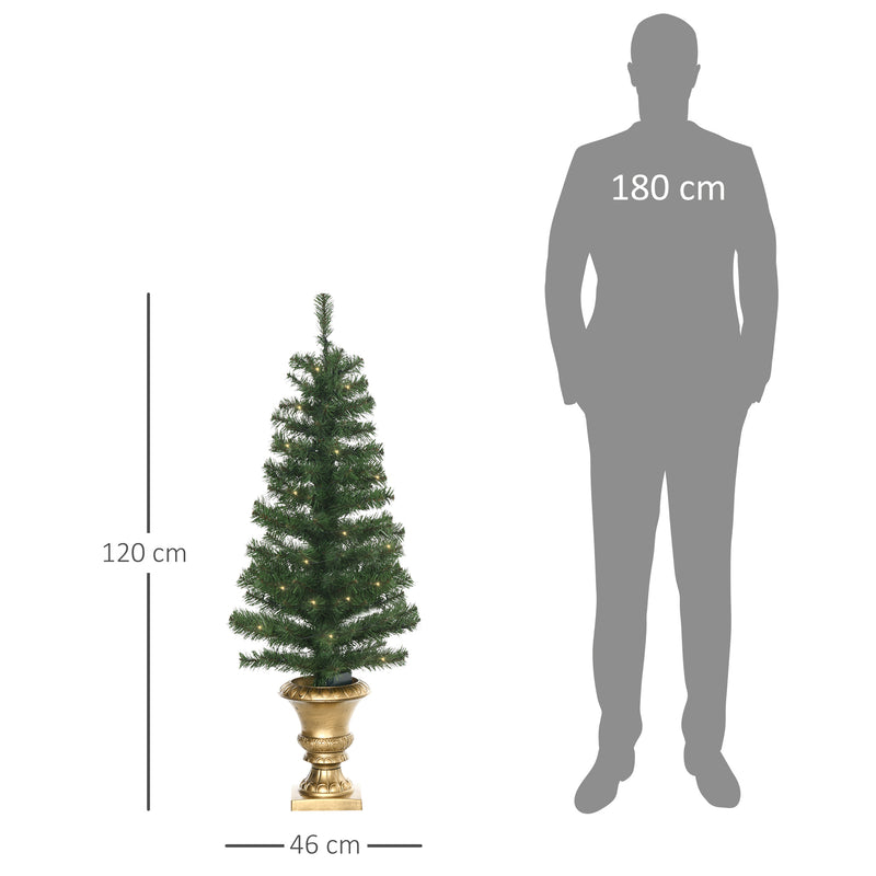 Albero di Natale Artificiale H120 cm 140 Rami con Luci LED Verde-3