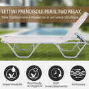 Lettino Prendisole in Alluminio con Schienale Reclinabile a 5 Livelli 163x58,5x91 cm  Crema-4