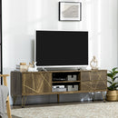 Mobile TV 150x39x50,8 cm Max 55” in Legno e Acciaio Legno e Oro-2