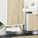 Mobile Bagno Ripiano Aperto 1 Anta 31,5x30x91 cm in Legno Quercia e Bianco-7