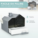 Lettiera per Gatti 47x45x42 cm in PP e ABS Grigio-5